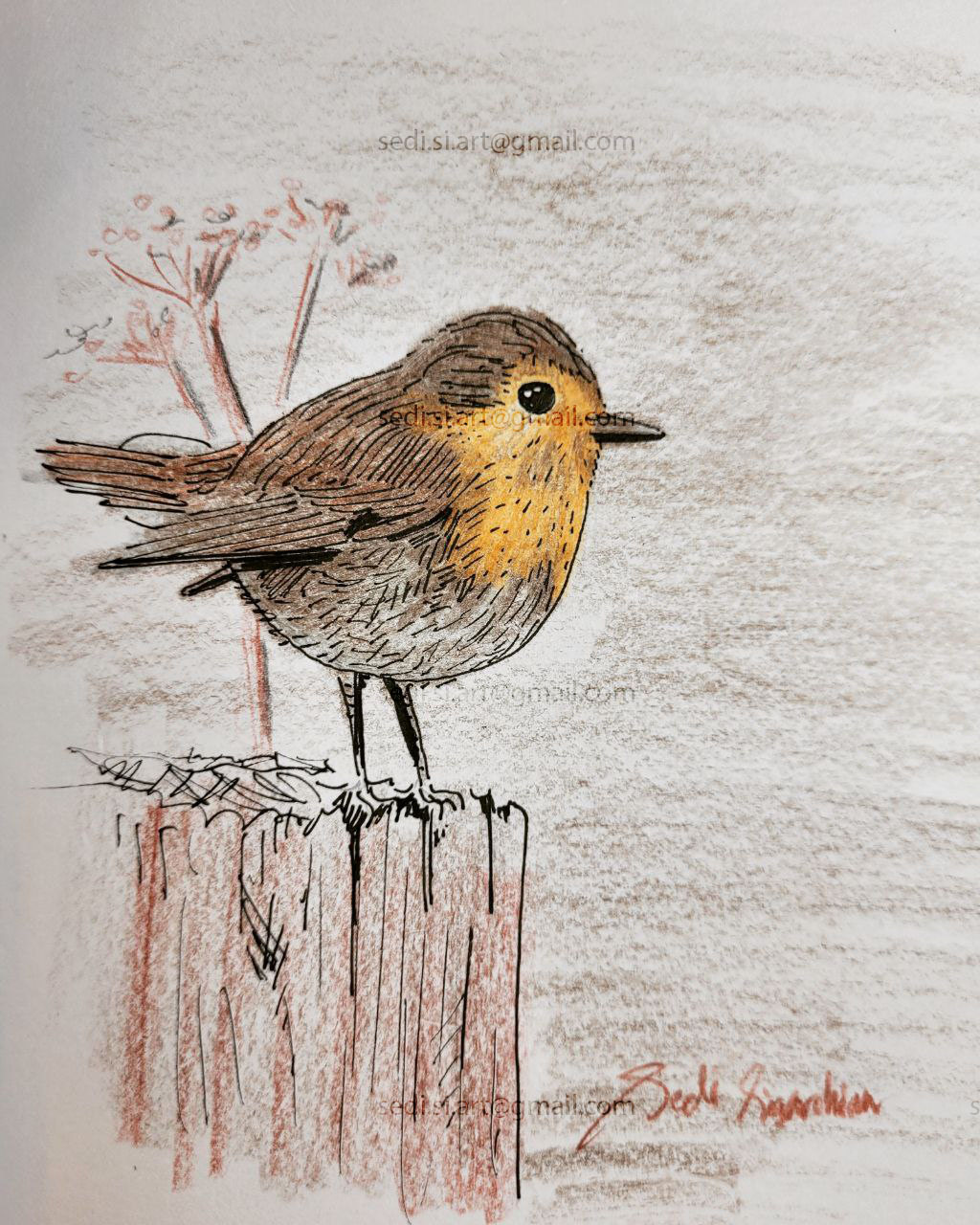 bird is sitting on a trunk