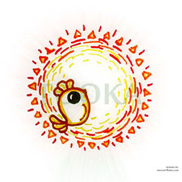 an illustration of a bird with sun