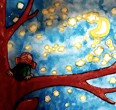 a girl is watching the stars