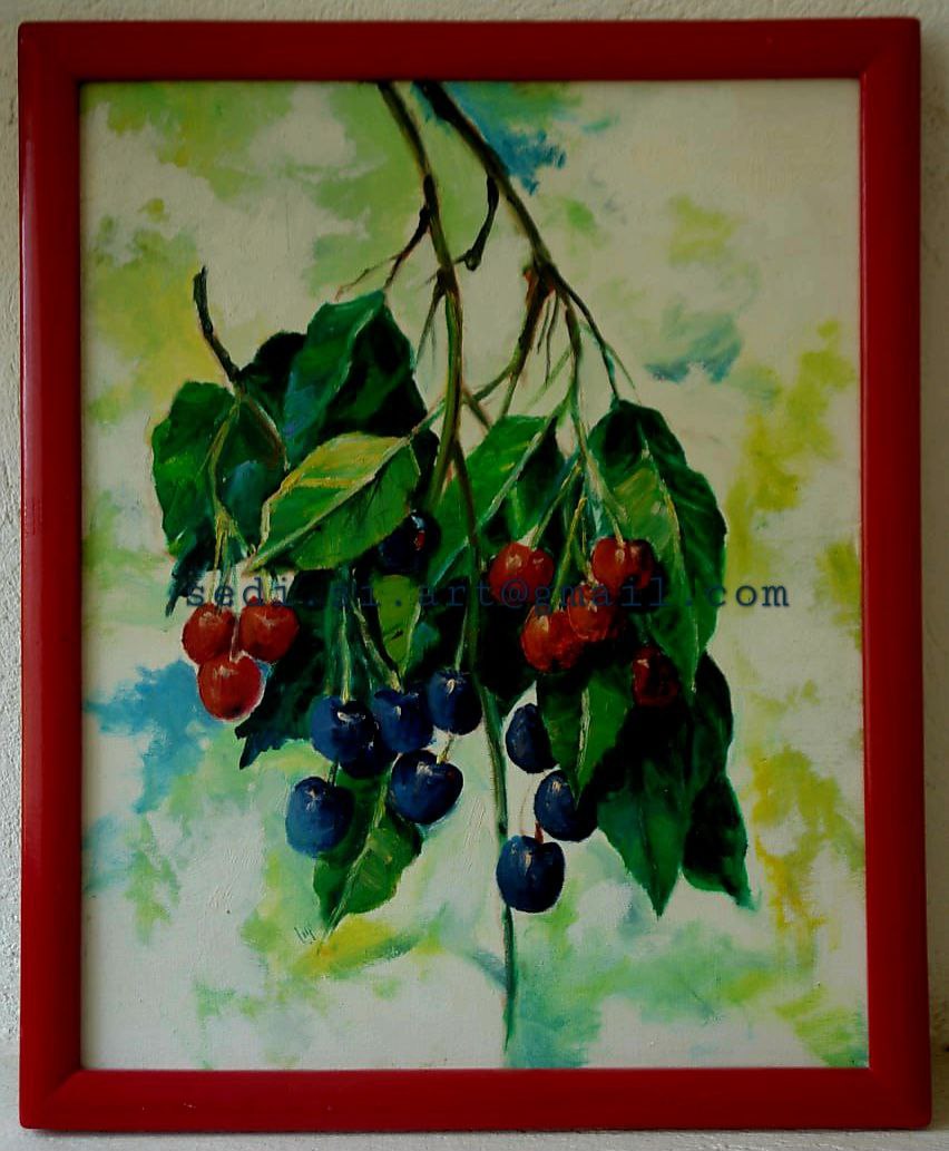 a branch with cherries on it